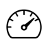 could you create an icon outlined in black of a Speedometer dial in high zone to represent a shorter sales cycle  no word