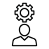 could you create an icon where there is a gear appearing over a persons head  outlined in black not filled in with any colour-1